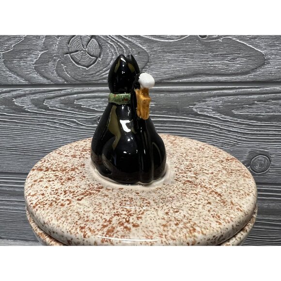 Sakura Oneida Christmas Cats Fiddlestix Covered Double Handle Dish 5.5” X 7.5” - Picture 4 of 7